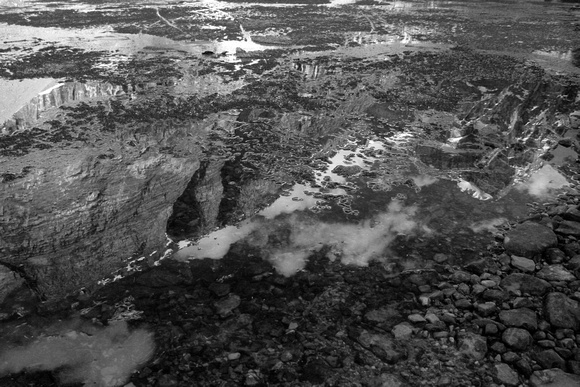 Ice and Mirrors, Moraine Lake (B+W)