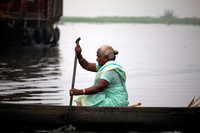 Woman crossing, Backwaters, Kerala